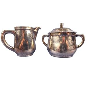 Cromargan Vintage Thick Gauge Silver Plated Sugar Milk Dish Set Made In Germany